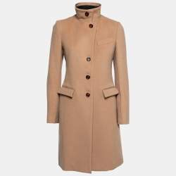 Joseph Camel Brown Wool & Cashmere Single-Breasted Coat M  