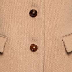 Joseph Camel Brown Wool & Cashmere Single-Breasted Coat M  