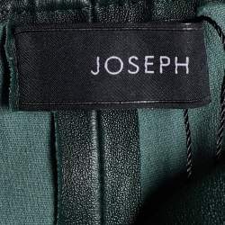 Pre Owned Joseph Dark Green Leather Skinny Leggings S