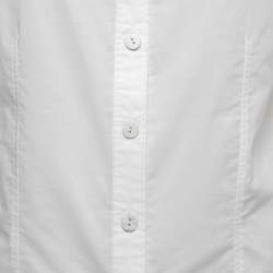 Joseph White Cotton Contrast Trim Detail Button Front Shirt M