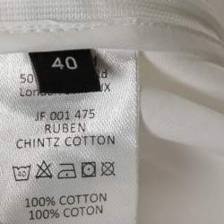Joseph White Cotton Contrast Trim Detail Button Front Shirt M