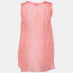 Pre Owned Joseph Neon Pink Silk Voile Sheer Tank Top M