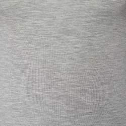 مملوكة مسبقًا Joseph Grey Stretch Knit Velvet Trim Long Sleeve Top S 