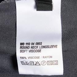 Pre Owned Joseph Grey Round Neck Long Sleeve Top S