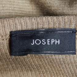Pre Owned Joseph Beige Cotton Cashmere Rib Knit Top S