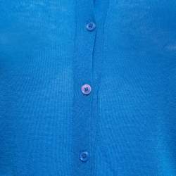 Joseph Blue Cashmere Button Front Cardigan S