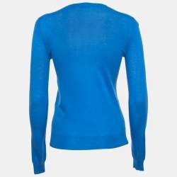 Joseph Blue Cashmere Button Front Cardigan S