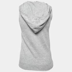 Joseph Grey Cashmere Sleeveless Hooded Pullover S
