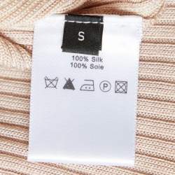 Pre Owned Joseph Beige Silk Knit Long Sleeve Sweater S