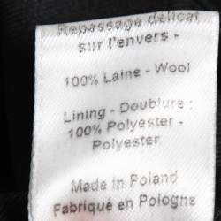 Pre Owned Joseph Black Wool Wide-Leg Cropped Saville Trousers M