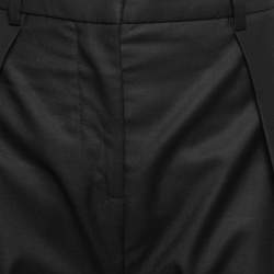 Pre Owned Joseph Black Wool Wide-Leg Cropped Saville Trousers M