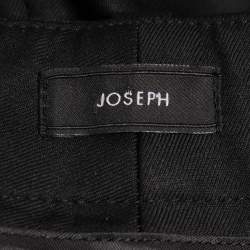 Pre Owned Joseph Black Wool Wide-Leg Cropped Saville Trousers M