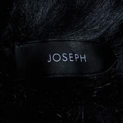 Joseph Vintage Navy Blue Leather & Fur Lined Sleeveless Jacket L