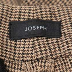 Joseph Brown Houndstooth Cotton Zipped Hem Trousers S