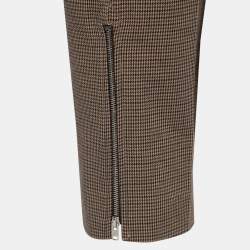 Joseph Brown Houndstooth Cotton Zipped Hem Trousers S