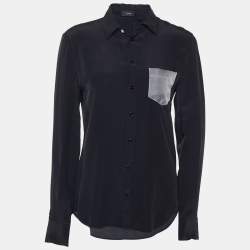 Joseph Black Silk & Organza Pocket Shirt S