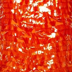 Joseph Orange Embellished Georgette Silk Sleeveless Shift Dress