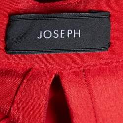 Pre Owned Joseph Red Silk Belted Midi Dress L