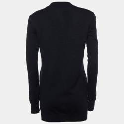 Joseph Black Merino Wool & Silk Button Front Cardigan S