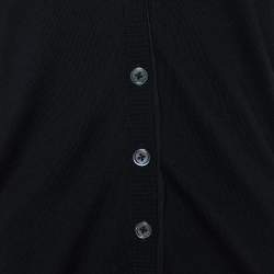 Joseph Black Merino Wool & Silk Button Front Cardigan S