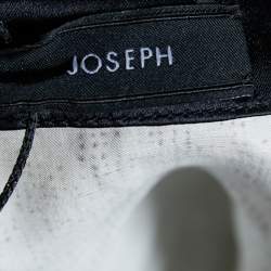 Pre Owned Joseph Cream & Black Paint Printed Silk Pattina Dress M