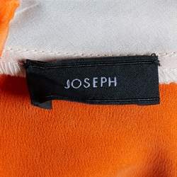 Pre Owned Joseph Orange Silk & Organza Detail Shift Dress M