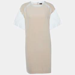Pre Owned Joseph Light Pink Silk & Organza Detail Shift Dress M