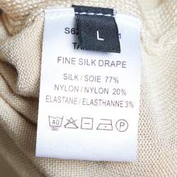 Joseph Beige Wool Knit Cross Back Detail High Low Hem Sleeveless Sweater L