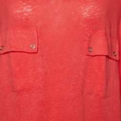 Joseph Pink Linen Knit Pocket Detail Tunic L