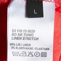 Joseph Pink Linen Knit Pocket Detail Tunic L