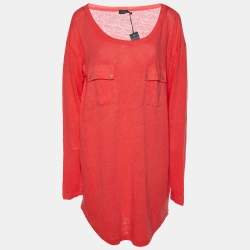 Joseph Pink Linen Knit Pocket Detail Tunic L