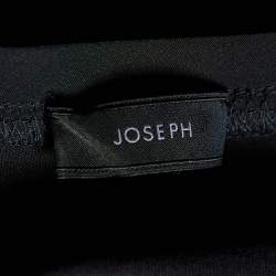 Pre Owned Joseph Black Jersey & Silk Paneled Olivia Mini Dress M