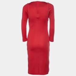 Joseph Red Wool Interlock Zipper Detail Cambridge Dress M