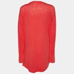 Pre Owned Joseph Pink Linen Knit Pocket Detail Tunic M