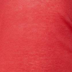 Joseph Pink Cashmere Knit Lurex Detail V-Neck Sweater L