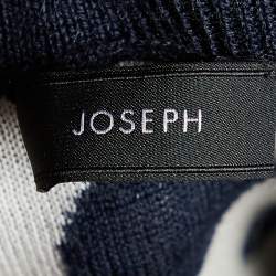 مملوكة مسبقًا Joseph Navy Blue Spot Jacquard Knit Romelie Mini Dress S