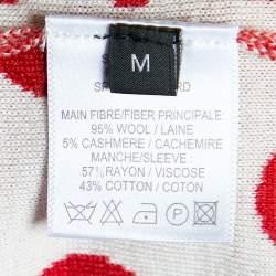 Joseph Red Spot Jacquard Button Front Cardigan M