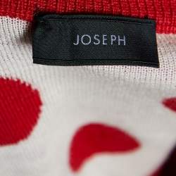 Joseph Red Spot Jacquard Button Front Cardigan M