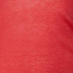 Joseph Pink Cashmere Knit Lurex Detail V-Neck Sweater M