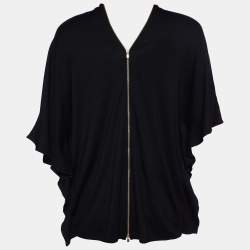 Joseph Black New Wool Interlock Knocks Mini Dress L