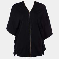 Joseph Black New Wool Interlock Knocks Mini Dress L