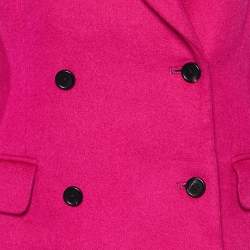 Joseph Fuchsia Pink Wool & Cashmere Double Breasted Panda Coat M