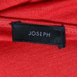 Joseph Red Wool Interlock Zip Ruched Detail Kent Dress M 