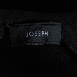 Joseph Black Stretch Crepe Eyelet Detail Shift Dress S