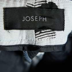 Pre Owned Joseph Monochrome Abstract Jacquard Tapered leg Pants S