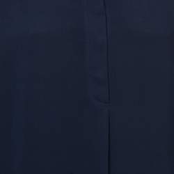 Joseph Dark Blue Crepe Silk Long Sleeve Blouse L
