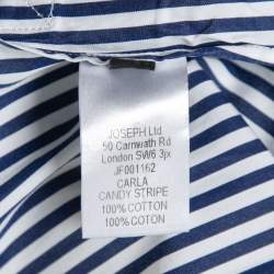 Pre Owned Joseph Blue Striped Cotton Back Tie Detail Shirt M