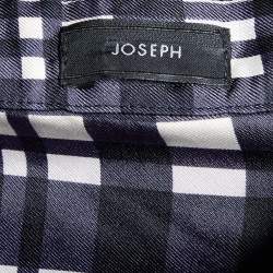 Pre Owned Joseph Navy Blue Check Silk New Dara Tunic M