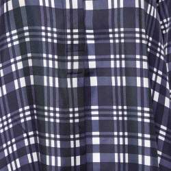 Pre Owned Joseph Navy Blue Check Silk New Dara Tunic M