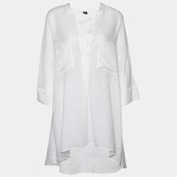 Joseph White Ramie & Silk Heather Tunic L